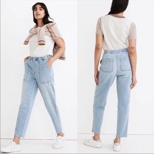 Madewell Light Wash Pull-On Relaxed Jeans